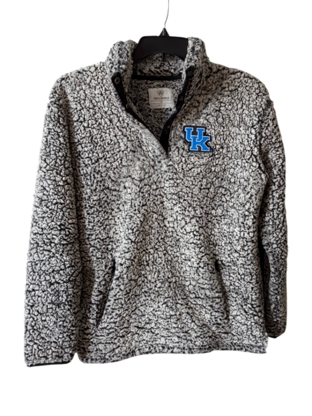 Women's Top of the World Charcoal KY Wildcats Coast to Coast Sherpa Quarter-Snap